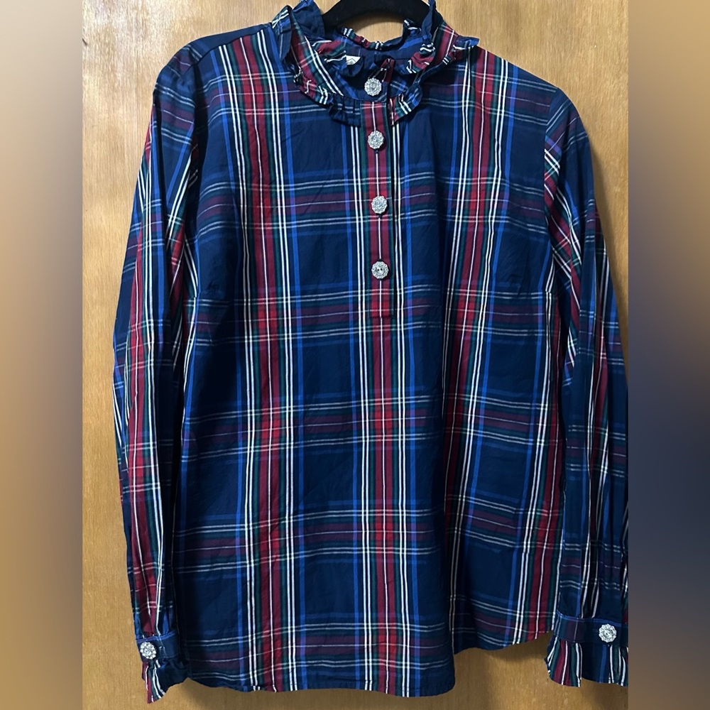St. John's Bay Red and Blue Plaid Shirt